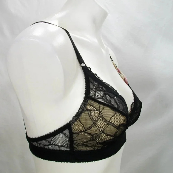 34 b.tempt'd Wacoal b.gorgeous Lace Wirefree Bralette Black NWT - Picture 8 of 10